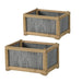 Set Of 2 Rectangular Rustic Planter, L:20x14x11.5' S:17x12x10' Default -DTYStore