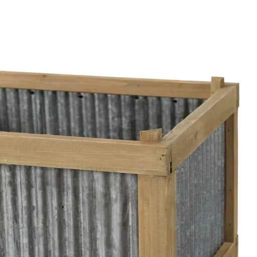 Set Of 2 Rectangular Rustic Planter, L:20x14x11.5' S:17x12x10' Default -DTYStore