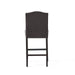 Set of 2, 26.25' Upholstered Counter Height Barstools with Nailhead Trim, Brown and Walnut, PU Default -DTYStore