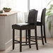 Set of 2, 26.25' Upholstered Counter Height Barstools with Nailhead Trim, Brown and Walnut, PU Default -DTYStore