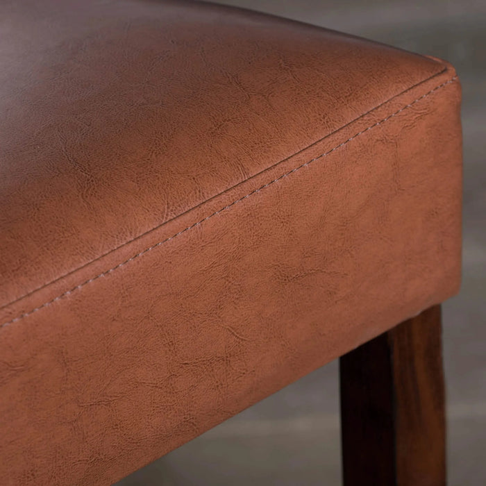 Set of 2, 26.75' Backless Faux Leather Counter Height Barstool, Brown Default -DTYStore