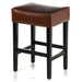 Set of 2, 26.75' Backless Faux Leather Counter Height Barstool, Brown Default -DTYStore