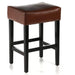 Set of 2, 26.75' Backless Faux Leather Counter Height Barstool, Brown Default -DTYStore