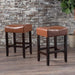 Set of 2, 26.75' Backless Faux Leather Counter Height Barstool, Brown Default -DTYStore
