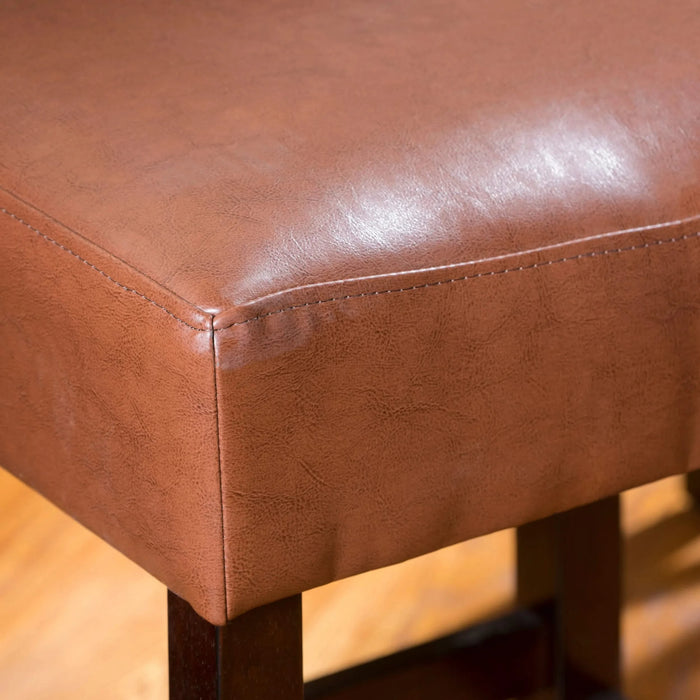 Set of 2, 26.75' Backless Faux Leather Counter Height Barstool, Brown Default -DTYStore
