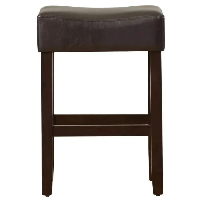 Set of 2, 26.75' Backless Faux Leather Counter Height Barstool Default -DTYStore