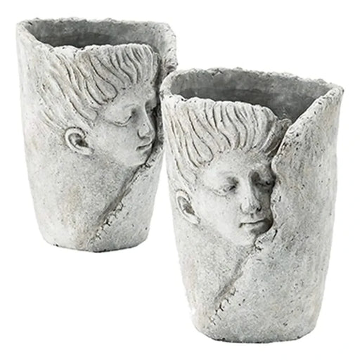 Set of 2 6.5x6x8.5' Sleep Face Accent Planter Default -DTYStore