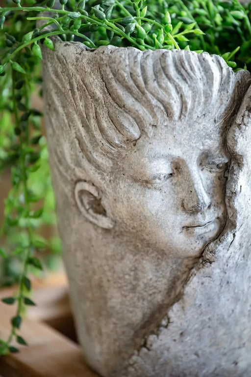 Set of 2 6.5x6x8.5' Sleep Face Accent Planter Default -DTYStore