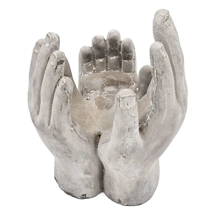 Set of 2 6x6x9' Accepting Hands Accent Cement Hand Decor Default -DTYStore