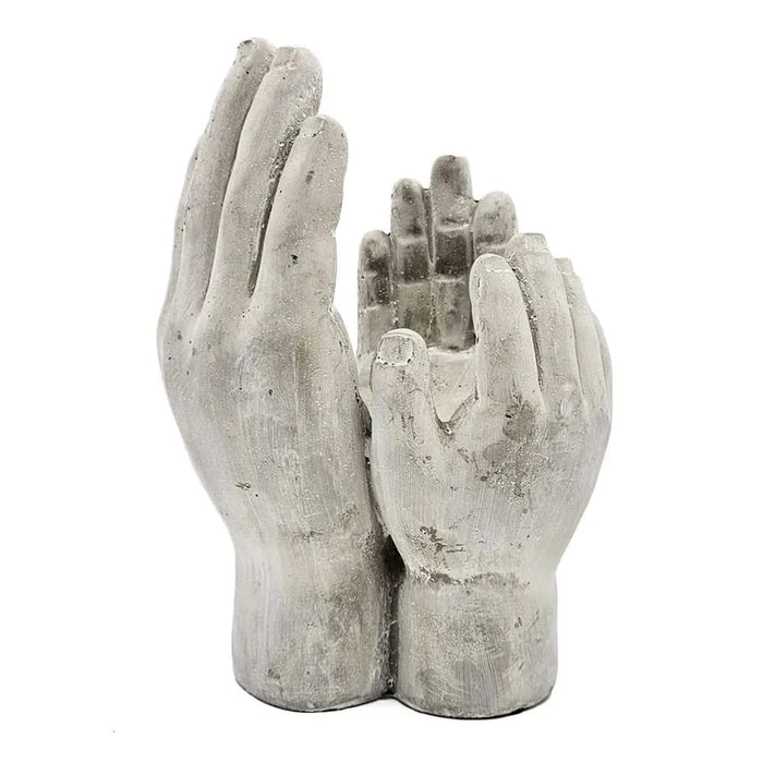 Set of 2 6x6x9' Accepting Hands Accent Cement Hand Decor Default -DTYStore