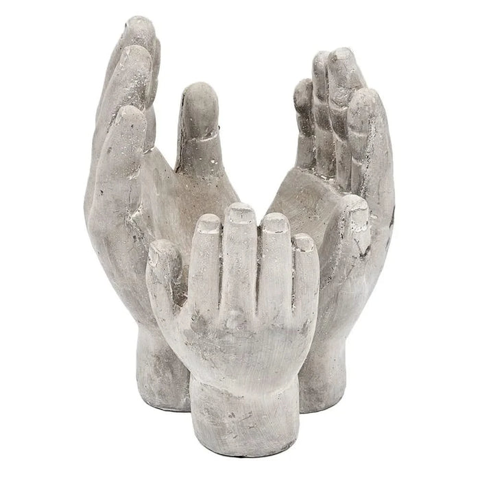 Set of 2 6x6x9' Accepting Hands Accent Cement Hand Decor Default -DTYStore