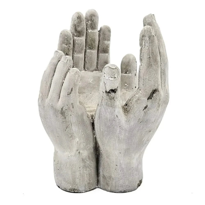 Set of 2 6x6x9' Accepting Hands Accent Cement Hand Decor Default -DTYStore
