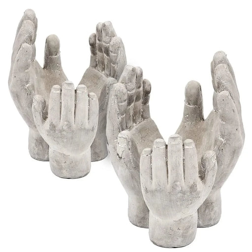 Set of 2 6x6x9' Accepting Hands Accent Cement Hand Decor Default -DTYStore