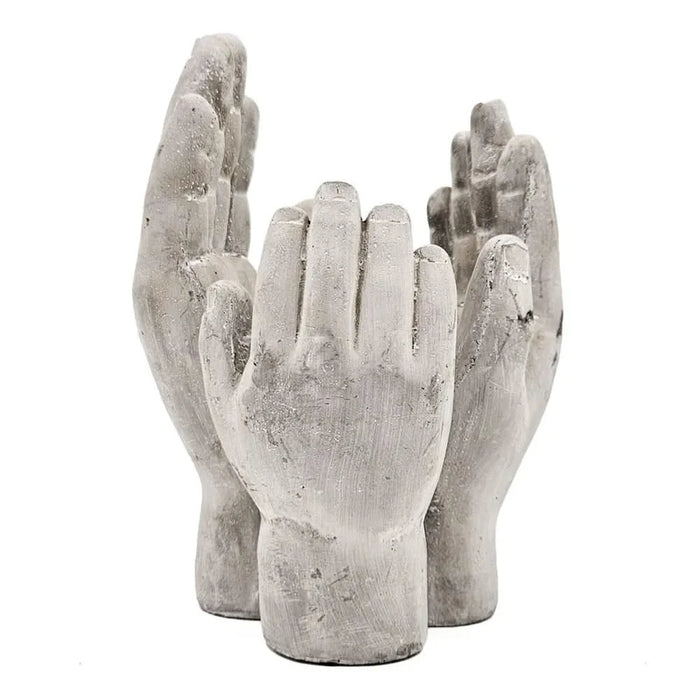 Set of 2 6x6x9' Accepting Hands Accent Cement Hand Decor Default -DTYStore