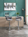 Set of 2 Bar Stools,with Chrome Footrest and Base Swivel Height Adjustable Mechanical Lifting Velvet + Chrome Leg Simple Bar Stool-GREY Default -DTYStore