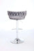 Set of 2 Bar Stools,with Chrome Footrest and Base Swivel Height Adjustable Mechanical Lifting Velvet + Chrome Leg Simple Bar Stool-GREY Default -DTYStore