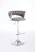 Set of 2 Bar Stools,with Chrome Footrest and Base Swivel Height Adjustable Mechanical Lifting Velvet + Chrome Leg Simple Bar Stool-GREY Default -DTYStore