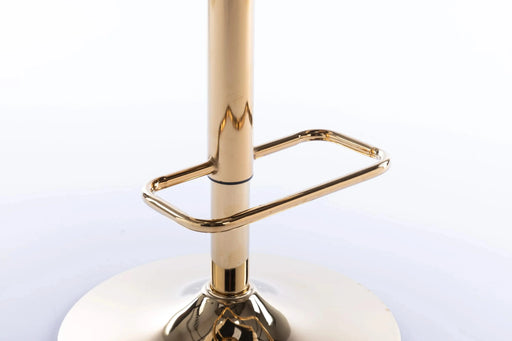 Set of 2 Bar Stools,with Chrome Footrest and Base Swivel Height Adjustable Mechanical Lifting Velvet + Golden Leg Simple Bar Stoo,Ivory Default -DTYStore