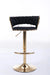 Set of 2 Bar Stools,with Chrome Footrest and Base Swivel Height Adjustable Mechanical Lifting Velvet + Golden Leg Simple Bar Stool-Black Default -DTYStore
