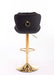 Set of 2 Bar Stools,with Chrome Footrest and Base Swivel Height Adjustable Mechanical Lifting Velvet + Golden Leg Simple Bar Stool-black Default -DTYStore