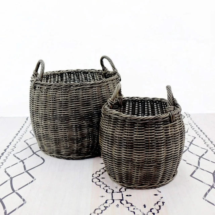 Set of 2 CATLEZA 13-inch and 16.5-inch Wicker Baskets -DTYStore