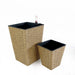 Set of 2 CATLEZA 7-inch and 9.4-inch Square Wicker Planters -DTYStore