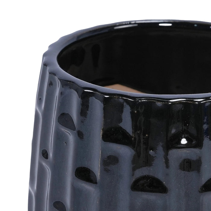 Set of 2 Ceramic Flowerpot, 7' Modern Planter for Patio, Garden, Windowsill - Black Default -DTYStore