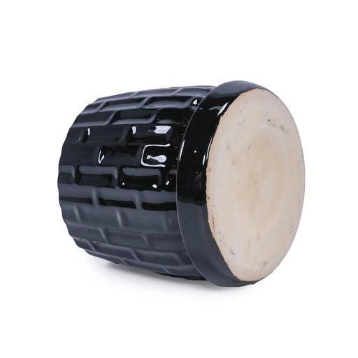 Set of 2 Ceramic Flowerpot, 7' Modern Planter for Patio, Garden, Windowsill - Black Default -DTYStore