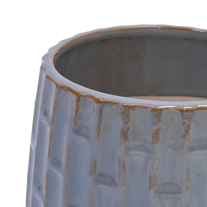 Set of 2 Ceramic Flowerpot, 7' Modern Planter for Patio, Garden, Windowsill - Grey Default -DTYStore