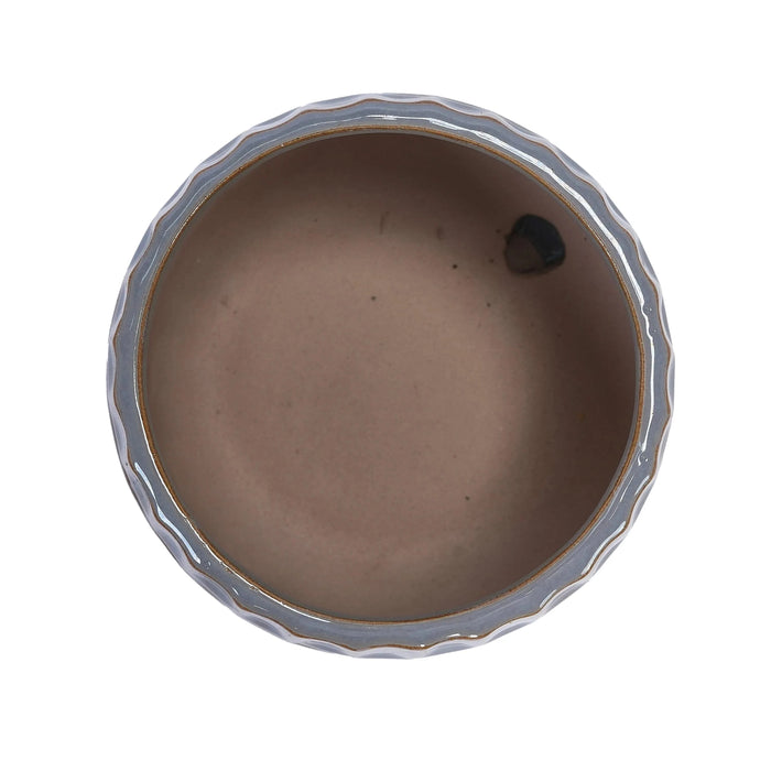 Set of 2 Ceramic Flowerpot, 7' Modern Planter for Patio, Garden, Windowsill - Grey Default -DTYStore