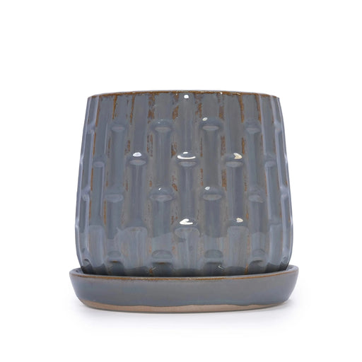 Set of 2 Ceramic Flowerpot, 7' Modern Planter for Patio, Garden, Windowsill - Grey Default -DTYStore