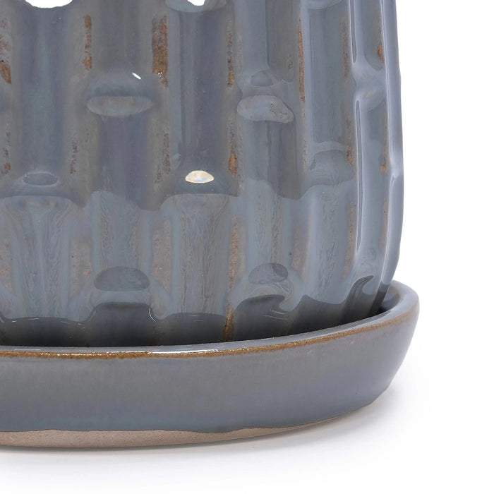 Set of 2 Ceramic Flowerpot, 7' Modern Planter for Patio, Garden, Windowsill - Grey Default -DTYStore