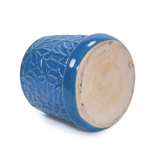 Set of 2 Ceramic Flowerpot, 7' Modern Planter for Patio, Garden, Windowsill - Navy Blue Default -DTYStore