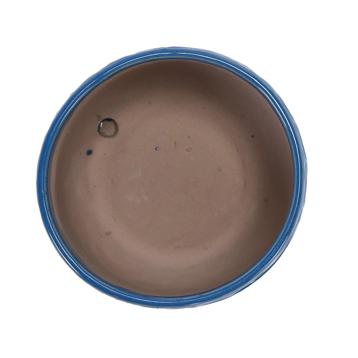 Set of 2 Ceramic Flowerpot, 7' Modern Planter for Patio, Garden, Windowsill - Navy Blue Default -DTYStore