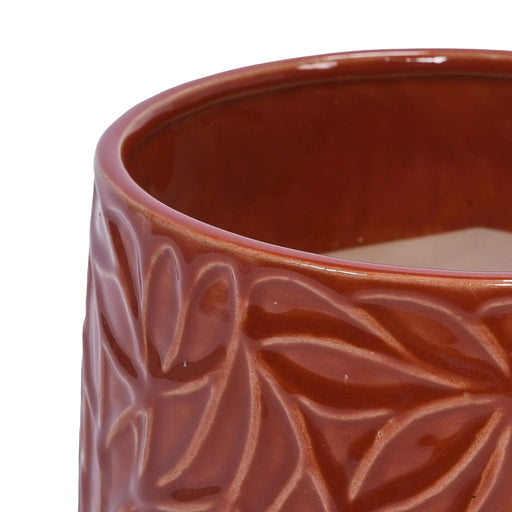 Set of 2 Ceramic Flowerpot, 7' Modern Planter for Patio, Garden, Windowsill - Red Default -DTYStore