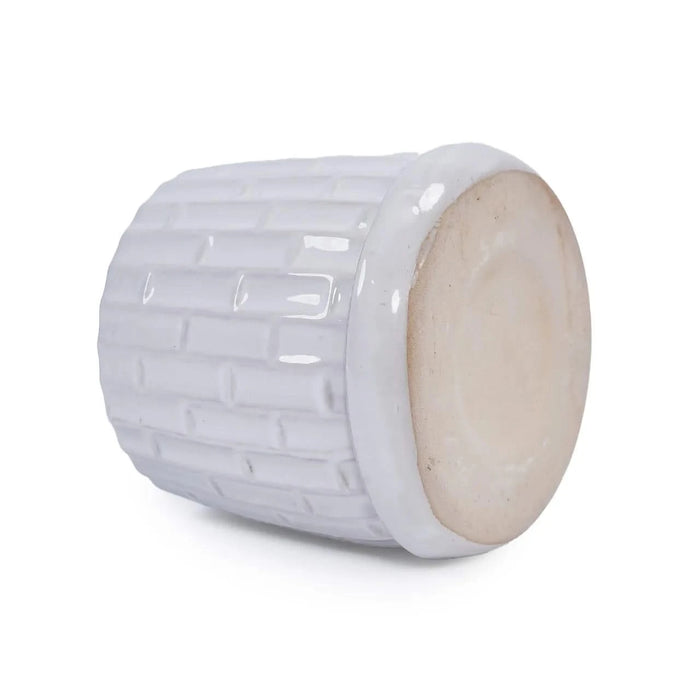 Set of 2 Ceramic Flowerpot, 7' Modern Planter for Patio, Garden, Windowsill - White Default -DTYStore