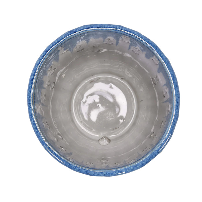 Set of 2 Ceramic Flowerpot with Drainage Hole, 8' Modern Planter for Patio, Garden, Windowsill - White Blue Default -DTYStore