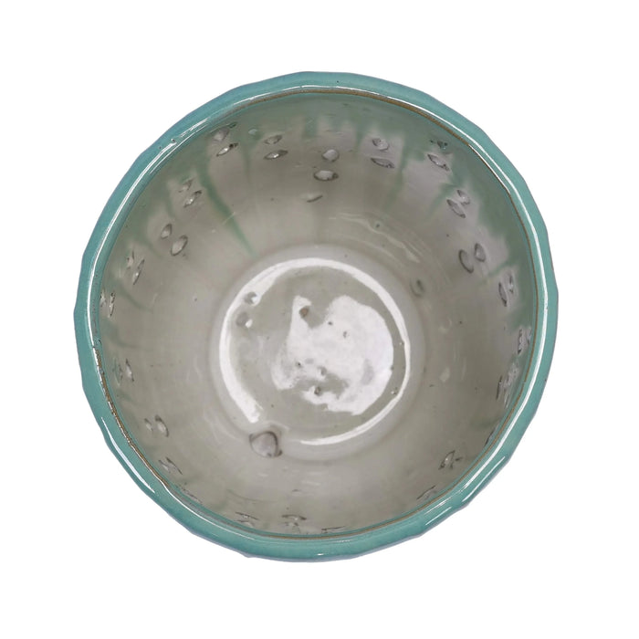 Set of 2 Ceramic Flowerpot with Drainage Hole, 8' Modern Planter for Patio, Garden, Windowsill - White Green Default -DTYStore