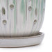 Set of 2 Ceramic Flowerpot with Drainage Hole, 8' Modern Planter for Patio, Garden, Windowsill - White Green - DTY Store