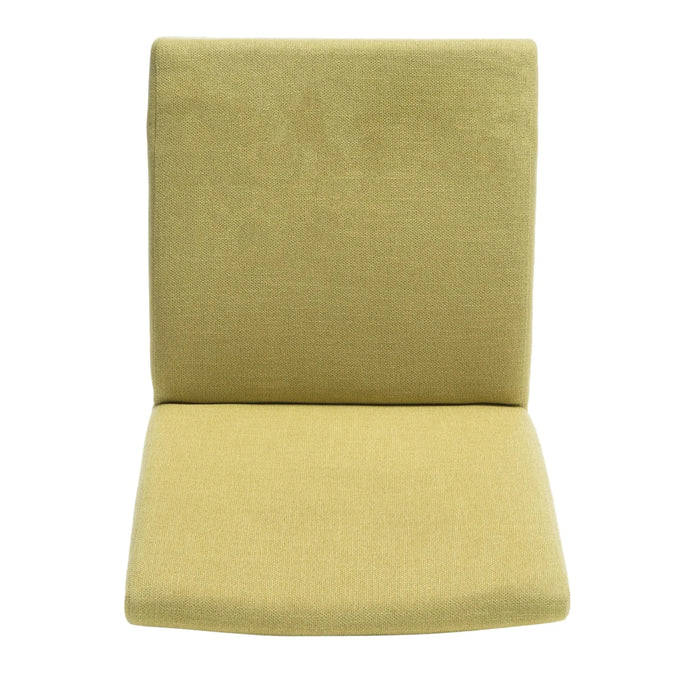 Set of 2 Contemporary Fabric Dining Chairs, Green and Natural Oak Default -DTYStore