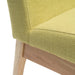 Set of 2 Contemporary Fabric Dining Chairs, Green and Natural Oak Default -DTYStore