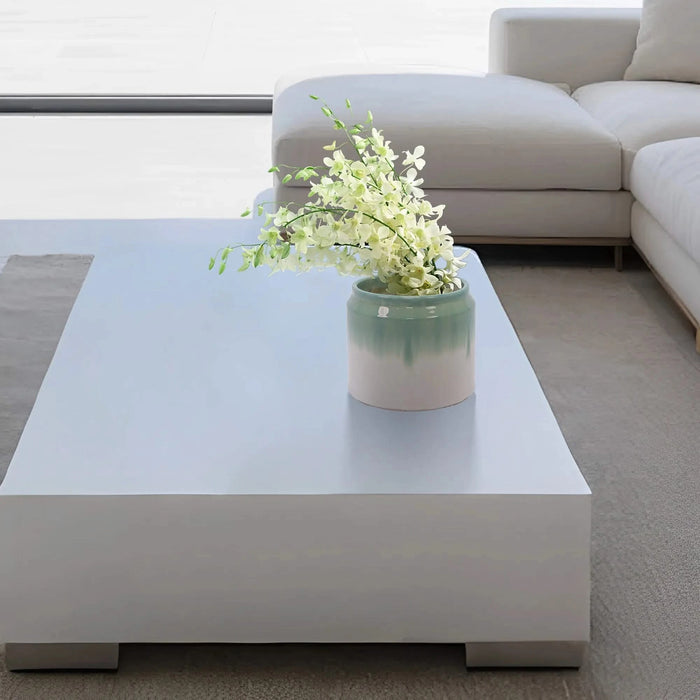 Set of 2 Gradient Ceramic Flowerpot, Modern Planter for Patio, Garden, Windowsill - White Green Default -DTYStore