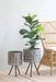 Set of 2 Metal Planter Stand,Round Galvanized Grey Farmhouse Planter Default -DTYStore