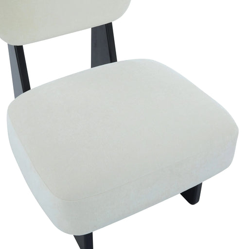 [Set of 2] Modern Beige Lounge Chair with Polyester Upholstery, Sturdy Black Wood Base, Minimalist Design, Stylish and Comfortable Accent Seating for Living Room, Bedroom, or Office Default -DTYStore