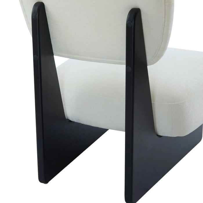 [Set of 2] Modern Beige Lounge Chair with Polyester Upholstery, Sturdy Black Wood Base, Minimalist Design, Stylish and Comfortable Accent Seating for Living Room, Bedroom, or Office Default -DTYStore