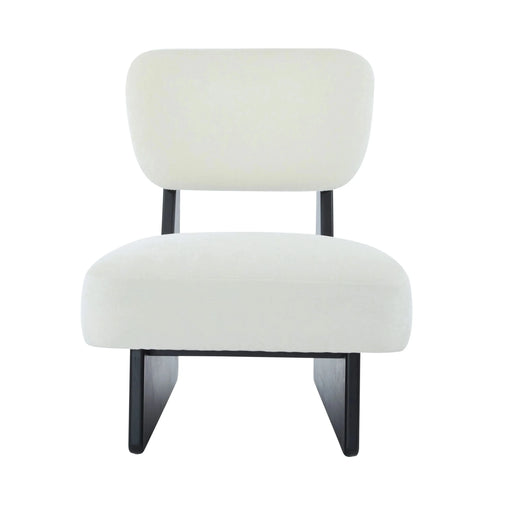 [Set of 2] Modern Beige Lounge Chair with Polyester Upholstery, Sturdy Black Wood Base, Minimalist Design, Stylish and Comfortable Accent Seating for Living Room, Bedroom, or Office Default -DTYStore