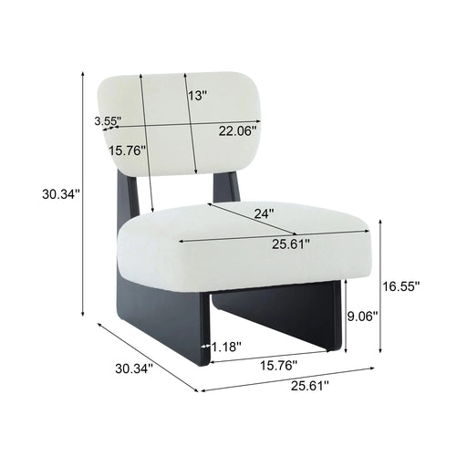 [Set of 2] Modern Beige Lounge Chair with Polyester Upholstery, Sturdy Black Wood Base, Minimalist Design, Stylish and Comfortable Accent Seating for Living Room, Bedroom, or Office Default -DTYStore