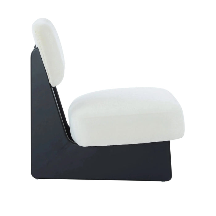 [Set of 2] Modern Beige Lounge Chair with Polyester Upholstery, Sturdy Black Wood Base, Minimalist Design, Stylish and Comfortable Accent Seating for Living Room, Bedroom, or Office Default -DTYStore