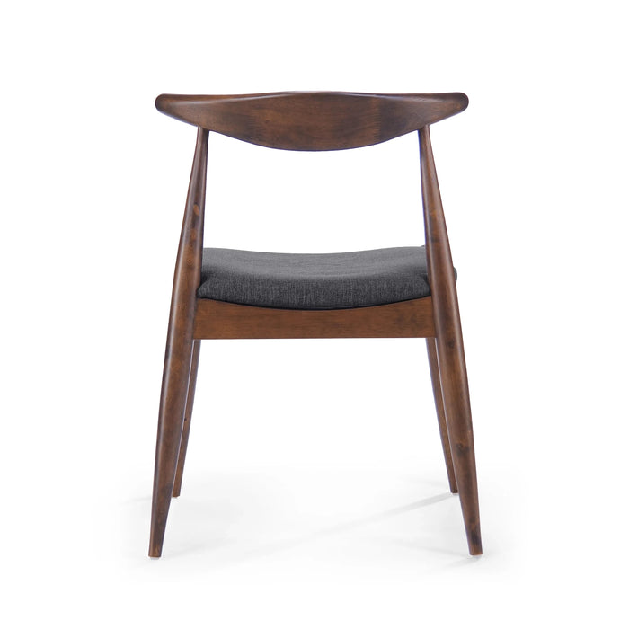 Set of 2 Rubberwood Dining Chairs with Ergonomic Backrest & Comfort Cushions, Walnut+Charcoal (same sku: 59296.00F) Default -DTYStore