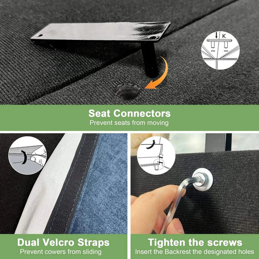 Set of 2 Slipcovered Armchairs - Deep Seat Accent Chairs with Large Soft Pillows Cream Corduroy -DTYStore